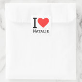 Sticker Carré J'aime natalie (Sac)
