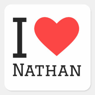 Sticker Carré J'aime Nathan