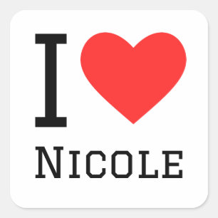 Sticker Carré J'aime nicole