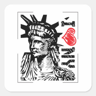 Sticker Carré J'aime NY