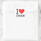 Sticker Carré J'aime Oman (Sac)