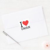 Sticker Carré J'aime Oman (Enveloppe)