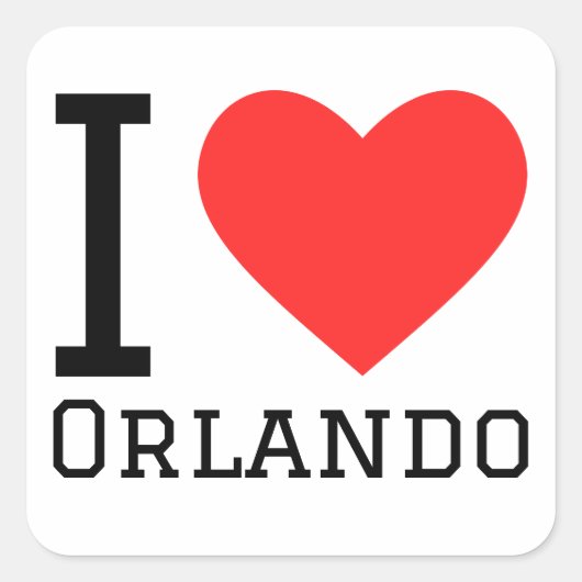Sticker Carré J'aime Orlando (Devant)