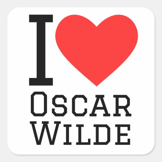 Sticker Carré j'aime Oscar wilde (Devant)