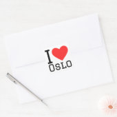 Sticker Carré J'aime Oslo (Enveloppe)