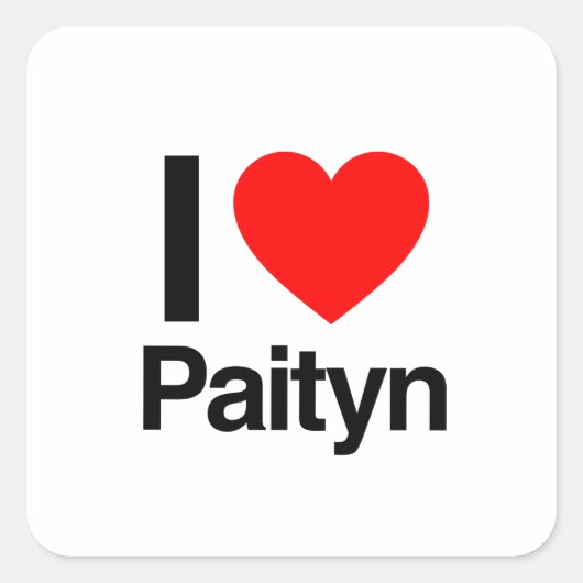 Sticker Carré j'aime paityn (Devant)