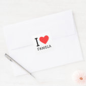 Sticker Carré J'aime Pamela (Enveloppe)