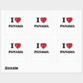 Sticker Carré J'aime Panama (Feuille)