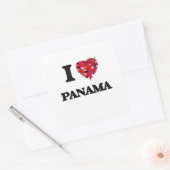 Sticker Carré J'aime Panama (Enveloppe)