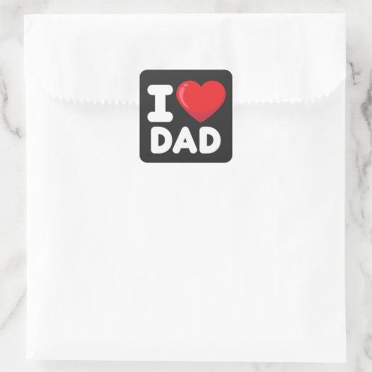 Sticker Carré J'aime papa (Sac)