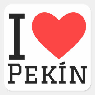 Sticker Carré J'aime Pekín