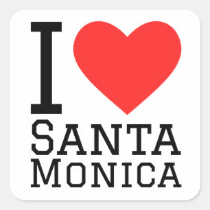 Sticker Carré J'aime Père Noël monica