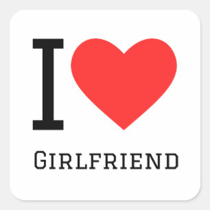 Sticker Carré J'aime petite amie
