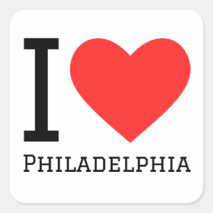 Sticker Carré J'aime Philadelphie