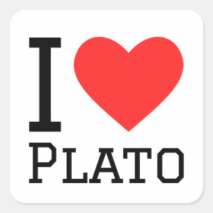Sticker Carré J'aime Platon