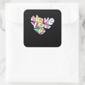 Sticker Carré J'aime plus de style élégant  (Sac)