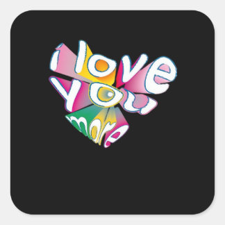 Sticker Carré J'aime plus le style élégant