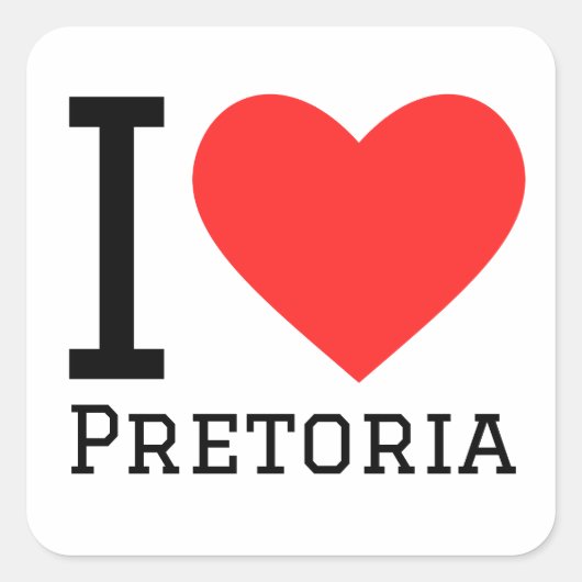 Sticker Carré J'aime Pretoria (Devant)