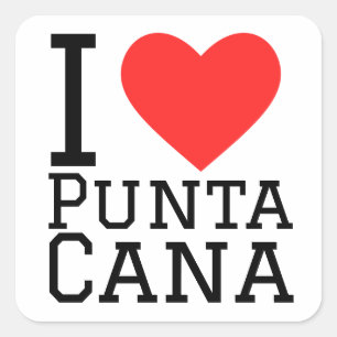 Sticker Carré J'aime punta cana