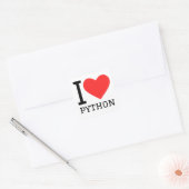 Sticker Carré J'aime Python (Enveloppe)