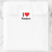 Sticker Carré j'aime raelynn (Sac)