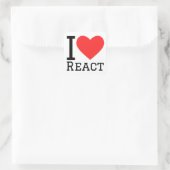Sticker Carré J'aime réagir (Sac)