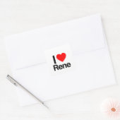 Sticker Carré j'aime rene (Enveloppe)