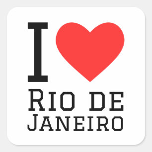 Sticker Carré J'aime Rio de Janeiro