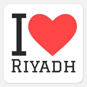 Sticker Carré J'aime Riyadh
