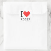 Sticker Carré J'aime roger (Sac)