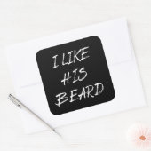Sticker Carré J'aime sa barbe homme barbu drôle (Enveloppe)