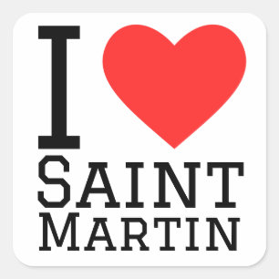 Sticker Carré J'aime Saint Martin