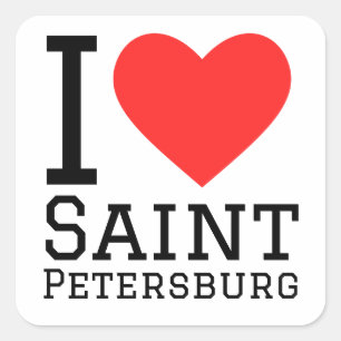 Sticker Carré J'aime Saint-Pétersbourg