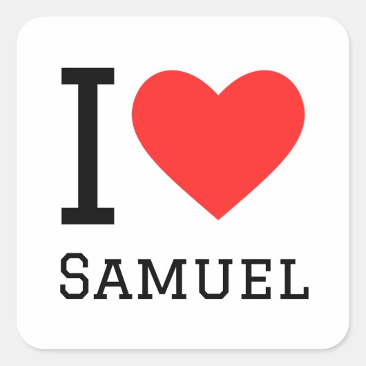 Sticker Carré J'aime Samuel (Devant)