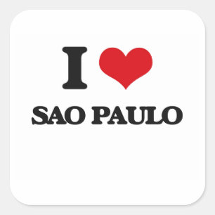 Sticker Carré J'aime Sao Paulo