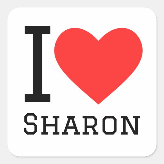 Sticker Carré J'aime sharon (Devant)