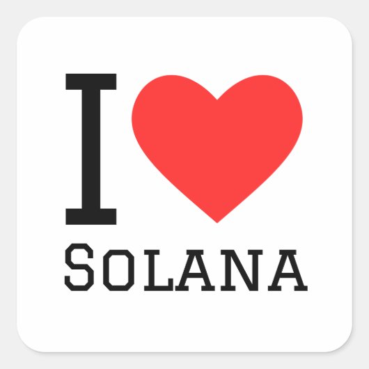 Sticker Carré J'aime Solana (Devant)