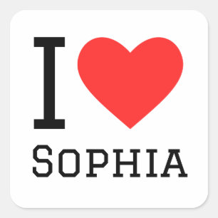 Sticker Carré J'aime Sophia