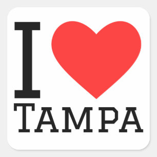 Sticker Carré J'aime tampa