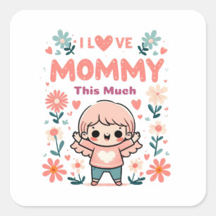 Sticker Carré J'Aime Tant Cette Maman