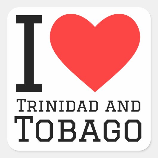 Sticker Carré J'aime Trinité-et-Tobago (Devant)