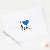 Sticker Carré J'aime turquoise (Enveloppe)