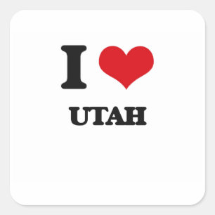 Sticker Carré J'aime Utah