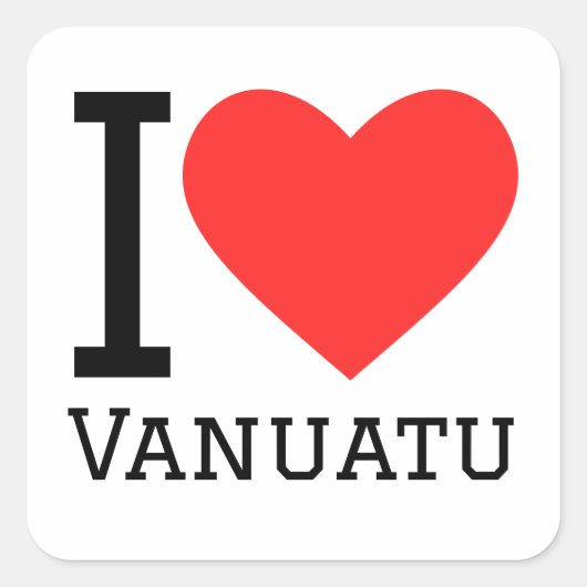 Sticker Carré J'aime Vanuatu (Devant)
