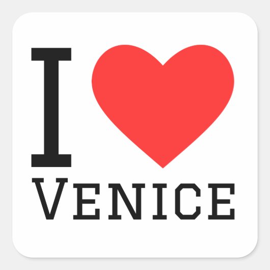 Sticker Carré J'aime venice (Devant)