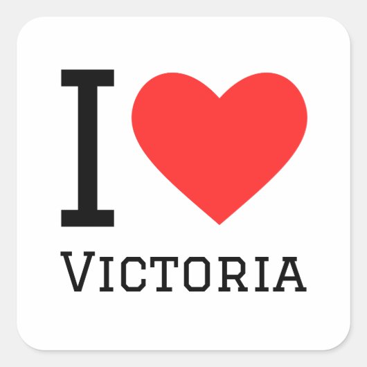 Sticker Carré J'aime victoria (Devant)