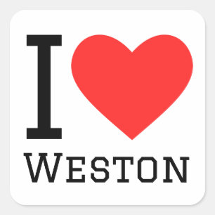 Sticker Carré J'aime Weston