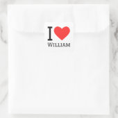 Sticker Carré J'aime william (Sac)