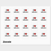 Sticker Carré J'aime Wolves Design numérique (Feuille)