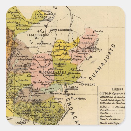Sticker Carré Jalisco, Mexique (Devant)